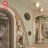 Design d'intérieur créatif pour restaurant pour enfants en bois, mobilier de terrain de jeux personnalisé, décoration de meubles pour enfants