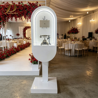 JINDA Livre d'or lumineux à LED blanc, Livre d'or audio, Support de photomaton pour la décoration de mariages, fêtes et événements