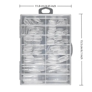 Lot de 140 faux ongles en ABS, couvrance totale, design carré français, réutilisables, extensions d'ongles en acrylique, 12 tailles - Product Image 6