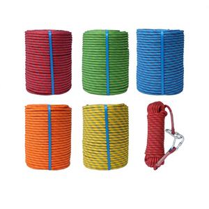 <span class=keywords><strong>Corde</strong></span> de sécurité double crochet pour alpinisme, escalade, travaux en hauteur et sauvetage, résistante à l'usure, options de diamètre - Product Image 1