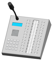 Console de microphone d'urgence robuste pour bureau avec 24 boutons de numérotation rapide pour les annonces d'urgence en direct en salle de contrôle