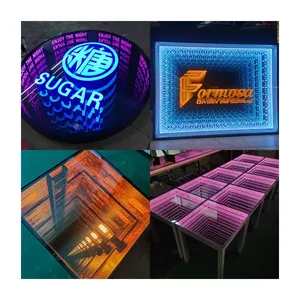 Abyss cermin ribuan lapis cermin iklan kustom Bar KTV terowongan kotak lampu cermin latar belakang dinding