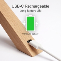Lampe de table magnétique moderne en bois massif rechargeable par USB avec télécommande et lumière de lecture LED à intensité variable