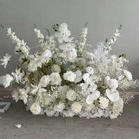 Witte moderne kunstzijde bruidsbloemenarrangement 100cm gangpad voor ceremonie decoratie luxe