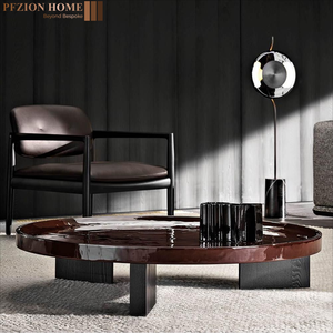 PFZION HOME Muebles Glamurosos de Alta Gama, Diseño Moderno, <span class=keywords><strong>Mesa</strong></span> de Centro de Resina Acrílica y <span class=keywords><strong>Cristal</strong></span> - Product Image 1