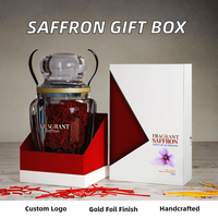 Boîte cadeau vide personnalisée en carton rigide haut de gamme pour safran et crocus, avec gaufrage, petites et grandes tailles, doublure EVA