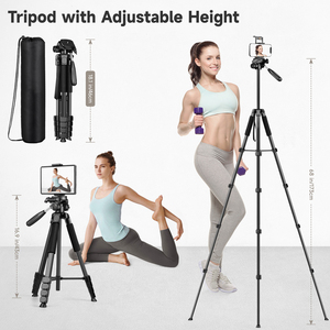 <span class=keywords><strong>Trépied</strong></span> Vidéo Léger Professionnel et <span class=keywords><strong>Flexible</strong></span> en Aluminium pour Appareil Photo, avec Niveau à Bulle et Verrouillage Rapide, pour Réflex Numérique et <span class=keywords><strong>Téléphone</strong></span> Portable - Product Image 2