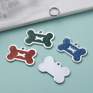 Etiquetas de nombre de identificación de Mascota de lujo personalizadas, colgante de collar con forma de hueso brillante, Collar de etiqueta de perro de gato metálico grabado a prueba de agua - Product Image 3