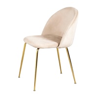 Ensemble de table à manger moderne de luxe avec 4 chaises en velours, meubles élégants avec cadre doré pour appartement ou villa