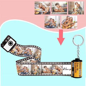 <strong>Couple</strong> Gifts DIY <strong>Photo</strong> Text <strong>Albums</strong> Cover Keyrings Custom Memorial UV Film Roll Keychain for Valentine's Day Lover Present 10pcs - Product Image 4