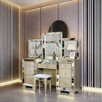 Coiffeuse en bois Offre Spéciale rétro miroir vanité ensemble commode armoire pour meubles de chambre