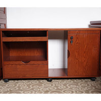 Ensemble de meubles de bureau, ensemble de chaises et table de bureau de direction rétro en bois rouge antique, bureau en forme de L pour directeur et patron