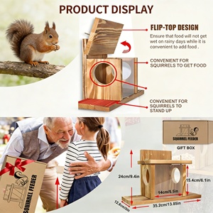 Mangeoire suspendue <span class=keywords><strong>en</strong></span> bois pour écureuils Baiyi, modèle maison-nid, éco-responsable, durable, pour jardin extérieur, simulation naturelle, vente chaude - Product Image 6
