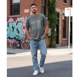 DKB 100% cotone t-shirt DKB ricamato Logo Street Style modello solido traspirante peso pesante 240 grammi lunghezza corta ampia vestibilità - Product Image 3