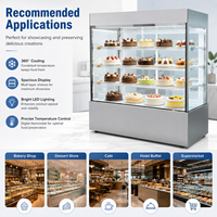 Vitrine réfrigérée à faible bruit pour desserts, présentoir à gâteaux multicouches sans givre, mobilier de magasin personnalisé, OEM sur mesure