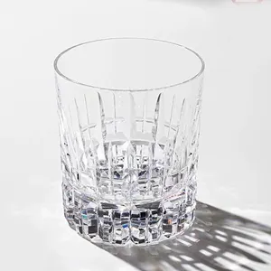 High Quality Personalized Engraved Crystal Whiskey Glasses Drinking Water Cup Lead Free Creative Carved Whisky Glass