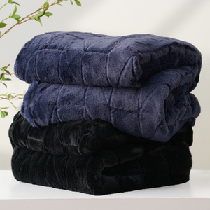 Couverture douce en <span class=keywords><strong>fausse</strong></span> <span class=keywords><strong>fourrure</strong></span> de lapin <span class=keywords><strong>bleu</strong></span> <span class=keywords><strong>marine</strong></span>, 50x70 pouces - Product Image 2