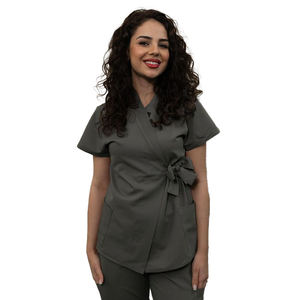 Ensemble de blouses médicales Yilong style enveloppant, col en V, taille ajustable, uniforme professionnel élégant pour infirmières - Product Image 1