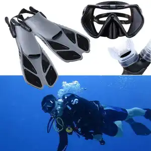 OEM Set Masker Renang Tabung Snorkel Silikon Masker Kaca Tempered Kustomisasi