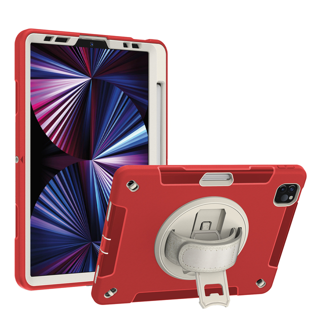 360 Rotating Hand Strap Stand Stylus Slot Scratchproof Heavy Duty Rugged Tablet Case for iPad A16 11 Inch Case A3354 A3355 A3356