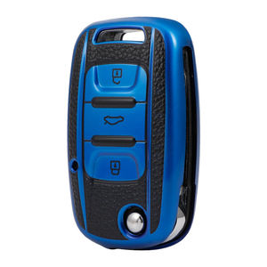 Coque de couverture de clé de voiture en TPU souple en <span class=keywords><strong>cuir</strong></span> Texture pour SGMW WULING RONGGUANG Hongguang porte-clés sac porte-clés - Product Image 3