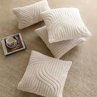 Housse de coussin vintage en coton à rayures confortable pour salon, vente en gros