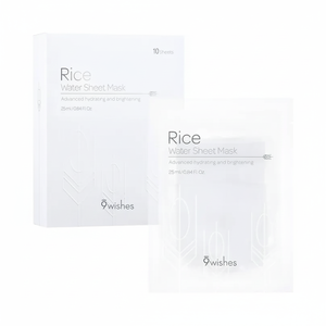 9Wishes Masque en feuille d'eau de riz de haute qualité 10ea Pack Bon pour les soins du visage - Product Image 2