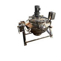 Olla industrial de acero inoxidable eléctrica inclinable de doble capa para mermelada y agua con agitadores