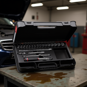 606 3/8 Inch <b>Socket</b> Set With Ratchet And Extensions For Automotive Repair - Product Image 3