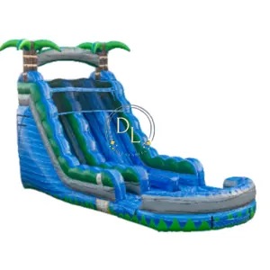 20ft Commercial Backyard Inflatable Two Single Lane Water Slides Manufacturer Waterslide Pool Blue Crush Water Slide