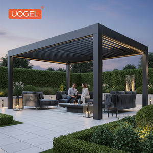 Pérgola Romántica Motorizada <span class=keywords><strong>de</strong></span> Aleación <span class=keywords><strong>de</strong></span> Aluminio con Luces LED, Diseño Impermeable para Momentos Íntimos <span class=keywords><strong>de</strong></span> Pareja en el Jardín al Atardecer C4 - Product Image 1