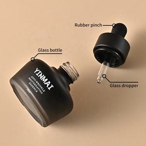 ขวดหยดแก้วสำหรับน้ำมันหอมระเหยหรือเซรั่ม ยี่ห้อ Luxury Yinmai Cosmetic ขนาด 30 มล. 1 ออนซ์ สีดำ พร้อมหลอดหยดสีดำ - Product Image 3