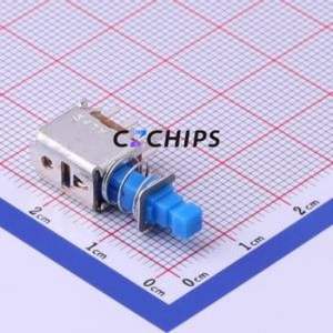 SPPJ222200 Push Button Switch Through hole Switch Double Pole Double Throw Self-Locking Square Plunger Right Angle Insert - Product Image 2