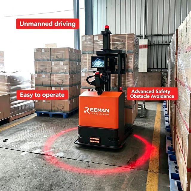 Warehouse Narrow Aisle AGV Forklift Robot Mini2.0 Laser SLAM Navigation Auto-charging 1000mm Fork Length 560mm Fork Width for