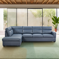 Canapé de style moderne de qualité supérieure en bois massif modulable Canapé d'angle confortable en cuir pour salon avec chaises