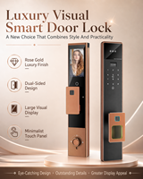 Cerradura Inteligente 3D con Reconocimiento Facial para Videollamadas, Impermeable, WiFi Tuya, Huella Dactilar, Antirrobo, Cámara para Puerta de Madera, Pantalla HD, Grabado CNC, Aluminio en la Nube