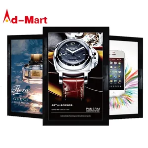 นาฬิกาข้อมือแฟชั่นขายปลีก Snap กรอบโฆษณา Ultra Thin อะคริลิคไฟ LED กล่อง