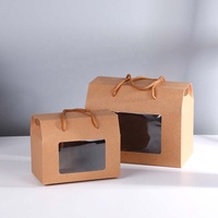 Boîte transparente en papier kraft pour poignée de fenêtre Boîtes d'emballage pour cadeaux de biscuits et de biscuits pour décoration de fête de mariage