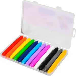 अनुकूलित OEM जंबो रेशमी मज़ा बॉक्स कार्बनिक मोम Crayones कस्टम बच्चों के लिए धो सकते हैं Twistable मोड़ चित्रांकनी सेट