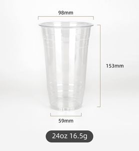 1000 Pack 98mm 24oz Clear Plastic <b>Cups</b> PET Disposable <b>Cold</b> Drinking Plastic <b>Cups</b> with Dome Lid or Flat Lid and Flip Lid - Product Image 1