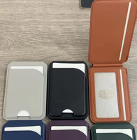 Porte-cartes de luxe KNIT en cuir PU, portefeuille magnétique pour téléphone portable, compatible iPhone 11-16 Pro Max, étui pliable pour cartes, tendance
