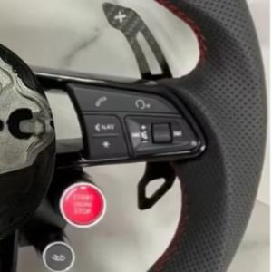 Volant de direction en fibre de carbone forgé poudre <span class=keywords><strong>rouge</strong></span> LED personnalisé pour Volkswagen VW <span class=keywords><strong>Golf</strong></span> MK7 MK6 MK5 MK4 GTI GTS R GLI <span class=keywords><strong>GTD</strong></span> - Product Image 4