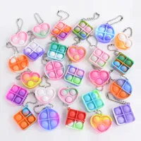 Mini Pop Sleutelhanger Peuter Sensorische Fidget Speelgoed Bulk Klaslokaal Prijzen Kinderen Verjaardagsfeestje Gunsten Huwelijkscadeau Voor Gasten