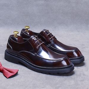 Fashion Round-Toe Designer Shoes <b>Extra</b> <b>Large</b> Size 46 Laced Thick Sole Men's Shoes 2025 Oxford Style Formal Shoes for Men - Product Image 5