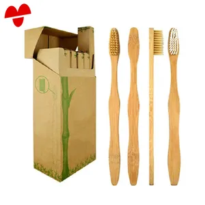 Cepillo de dientes de bambú Biodegradable, cepillo de dientes ecológico de Bambú