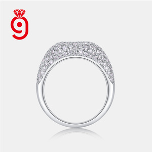 Originele groothandel 925 sterling zilver moissanite zilveren <span class=keywords><strong>ring</strong></span> voor heren, 'iced out' hiphop stijl, heavy duty, grote bling juweel - Product Image 3