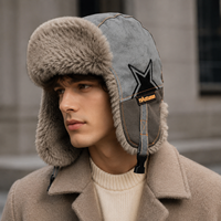 Gorro Ushanka Clásico Retro QOMA B72 de Invierno para Exteriores, Unisex, de Lujo, Resistente al Viento, Grueso y Cálido, de Spandex/Algodón
