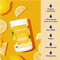 Complément Sportif Quotidien : Poudre d'Électrolytes Énergisante Sans Sucre, Saveur Limonade, pour l'Hydratation, Enrichie en Minéraux et Vitamines
