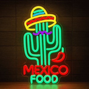 Letrero LED de Neón con Diseño de <span class=keywords><strong>Cactus</strong></span> para Restaurante Mexicano, Puesto de Tacos, Camión de Comida, Bar, Cafetería y Decoración de Ventanas - Product Image 1