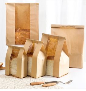 Bolsa de Papel Kraft Blanca Pequeña con Logotipo Personalizado, Bolsas de Panadería con Ventana, Paquete Promocional - Product Image 2